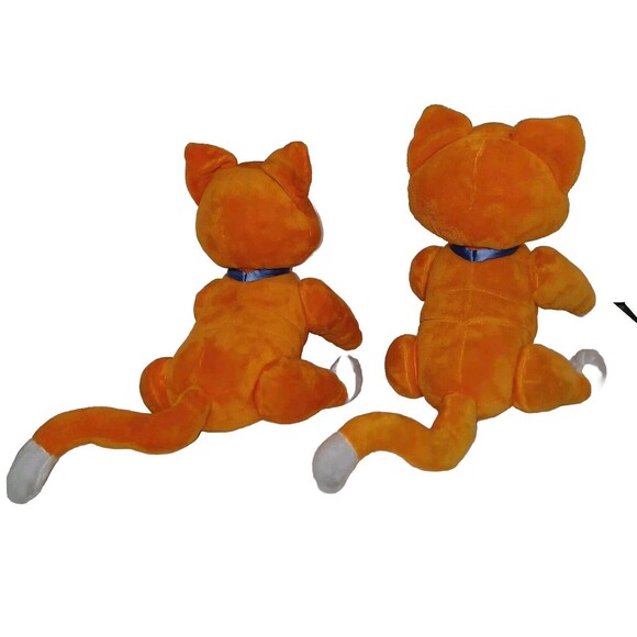 2 Disney Store Pixar Sox Plush 14" Buzz Lightyear Robot Kitty Cat Orange Jointed - Picture 5 of 5